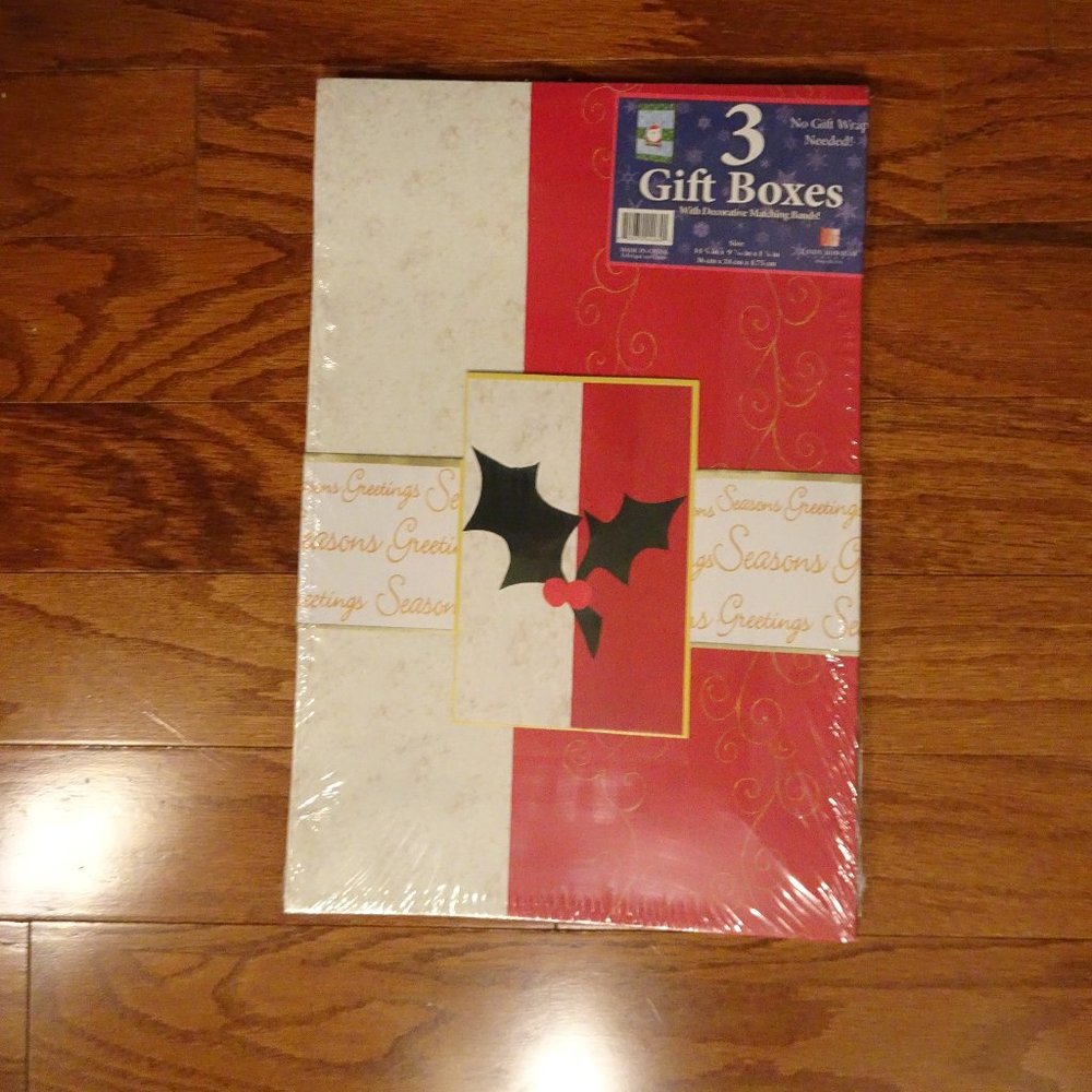 Set of 3 Sealed Christmas Gift Boxes NWT